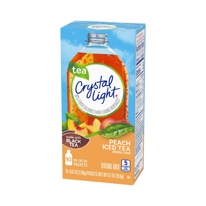 Crystal Light Peach Iced Tea Flavored Powdered Drink Mix – 10 ct