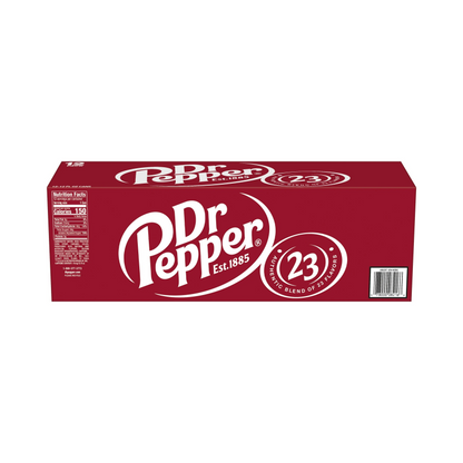 Box of Dr Pepper on a white background