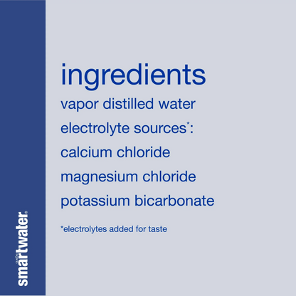 Glaceau Smartwater Vapor Distilled Water with Added Electrolytes – 1 L