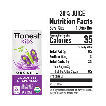 Honest Kids Goodness Grapeness Fruit Juice – 177 mL
