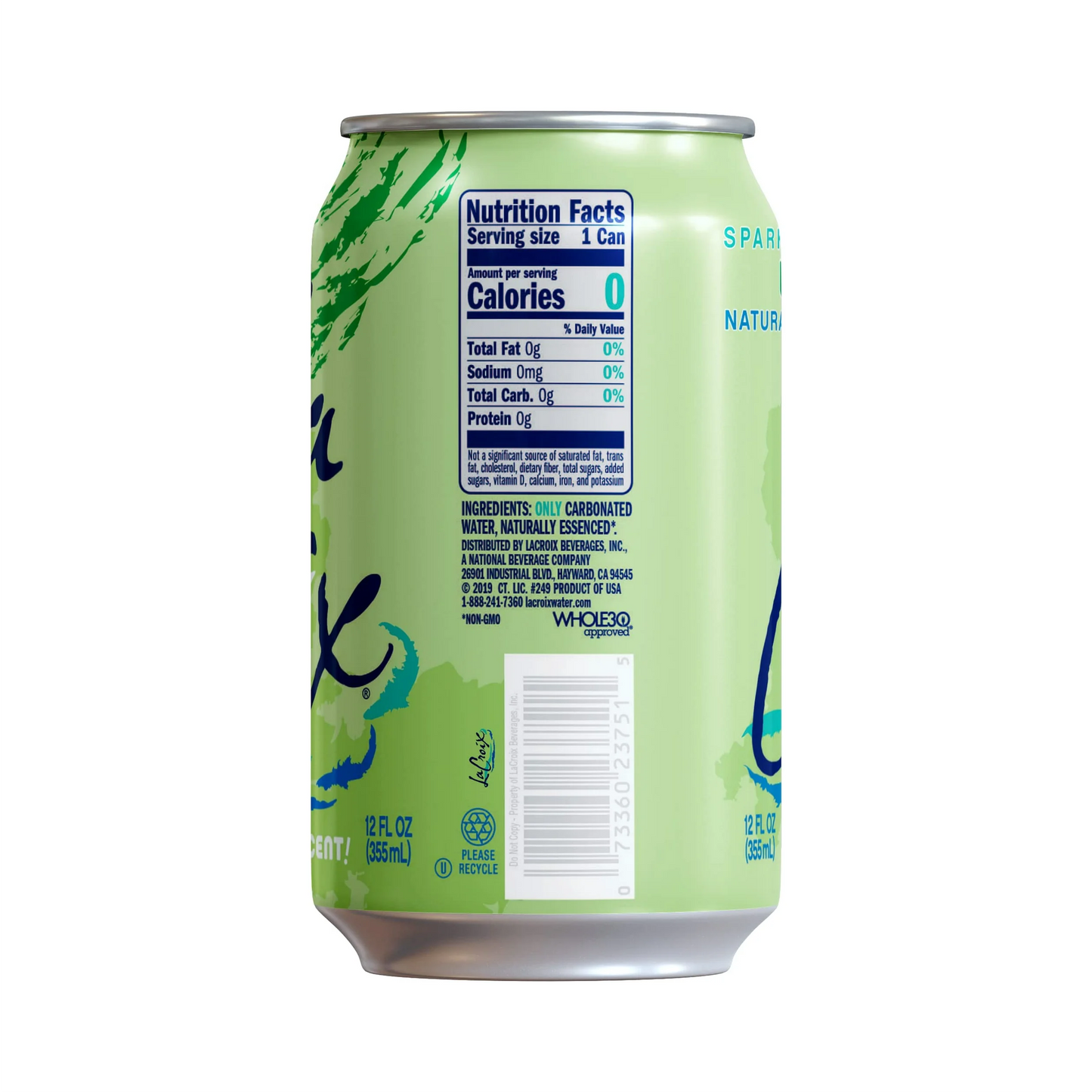 LaCroix Lime Flavored Sparkling Water – 355 mL, 12 ct