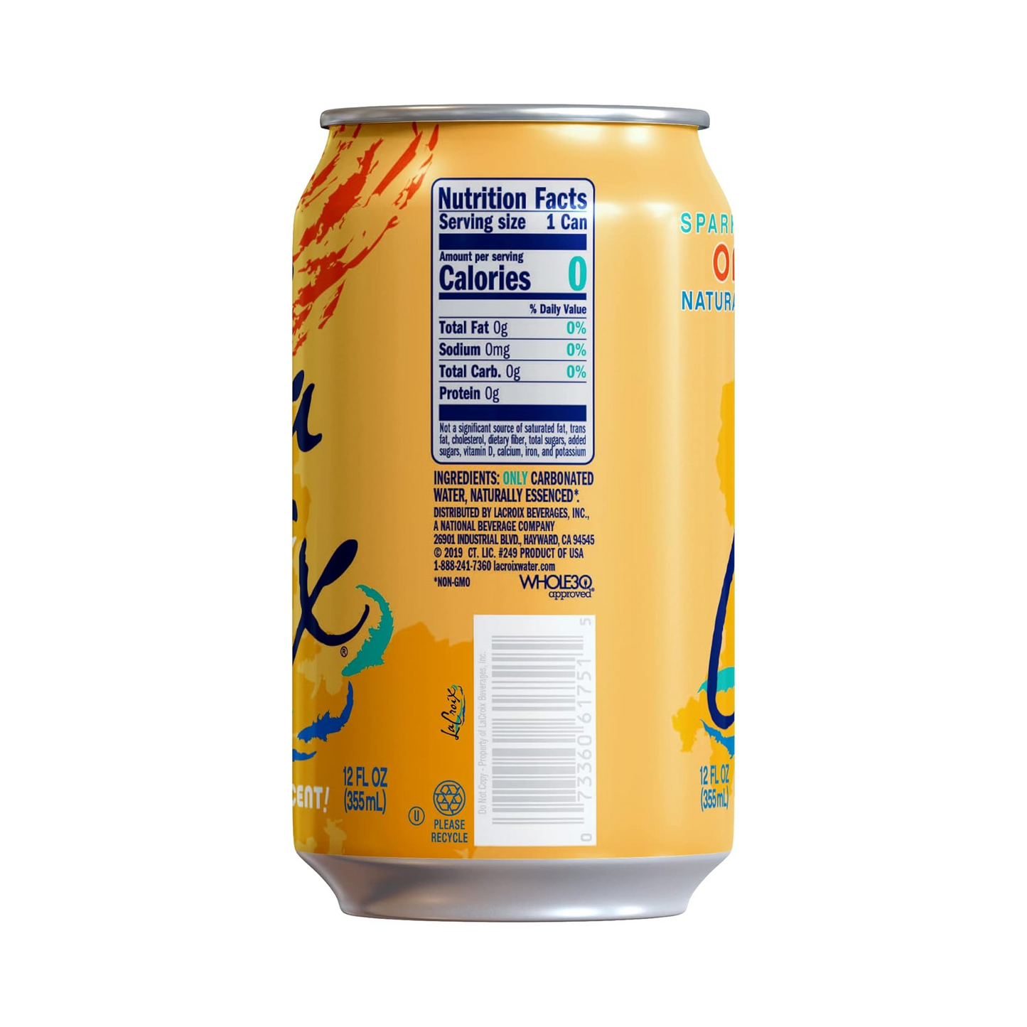 LaCroix Orange Flavored Sparkling Water – 355 mL