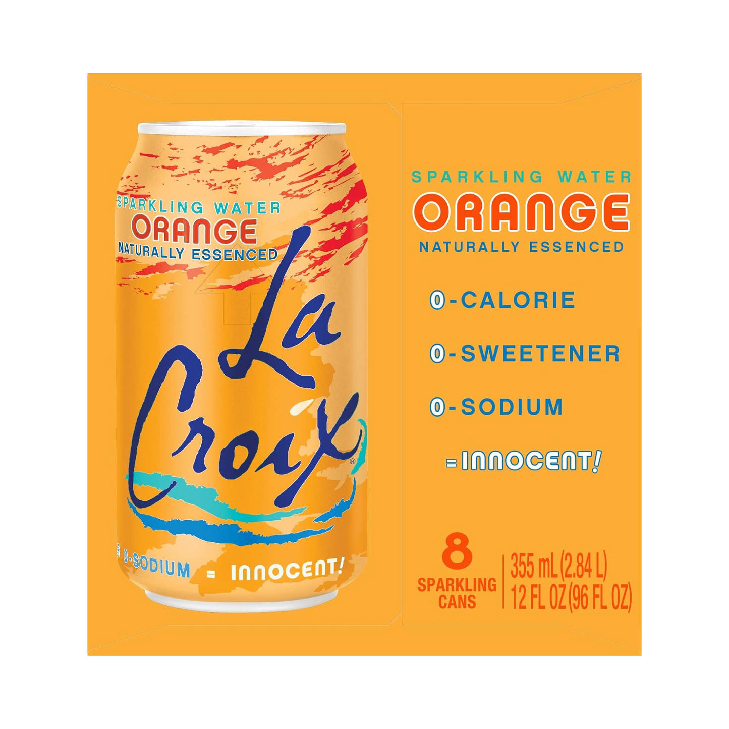 LaCroix Orange Flavored Sparkling Water - 355 mL, 8 ct