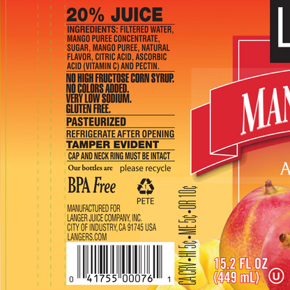 Langers Mango Nectar – 449 mL
