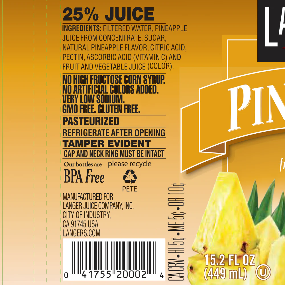 Langers Pineapple Juice – 449 mL