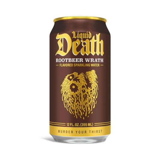 Liquid Death Rootbeer Wrath, Root Beer Flavored Sparkling Water – 355 mL
