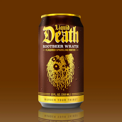 Liquid Death Rootbeer Wrath, Root Beer Flavored Sparkling Water – 355 mL