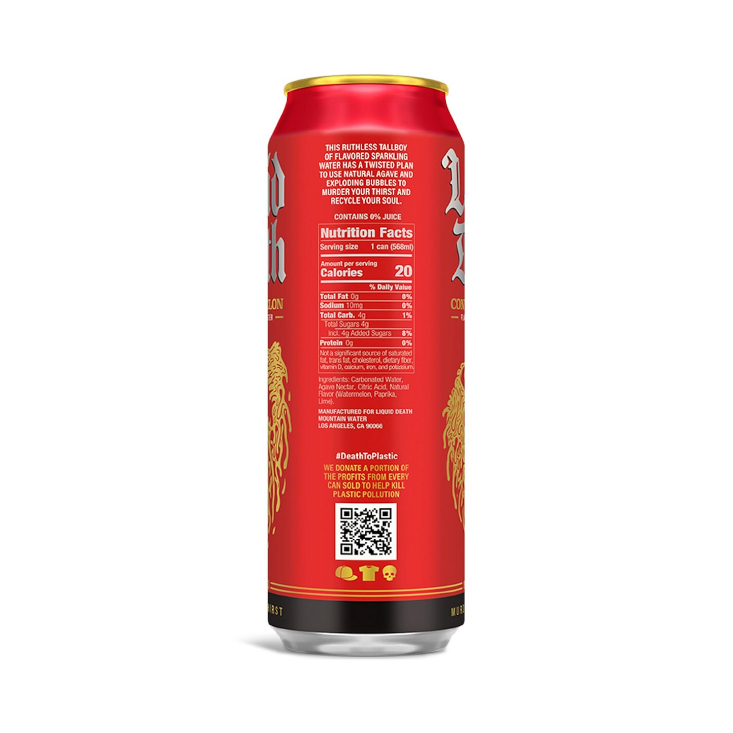 Liquid Death Convicted Melon, Watermelon Flavored Sparkling Water – 568 mL