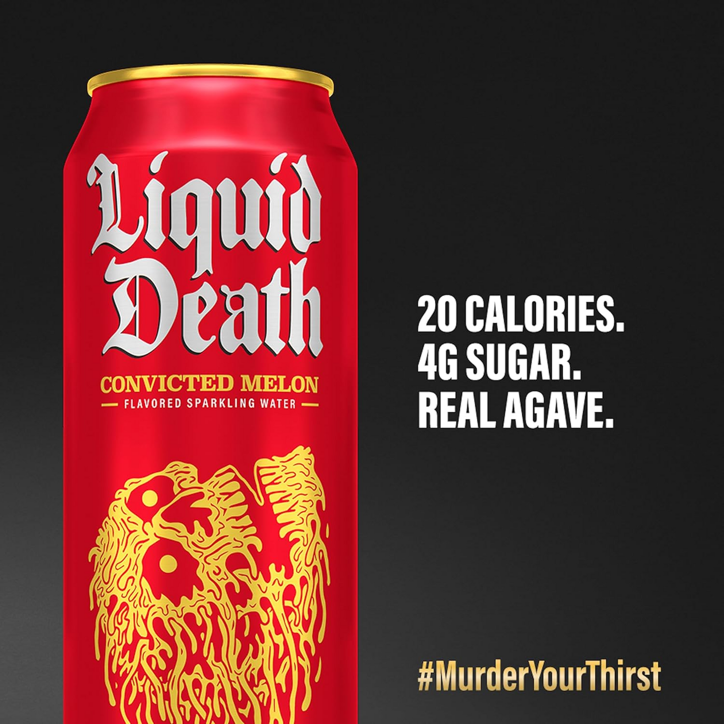 Liquid Death Convicted Melon, Watermelon Flavored Sparkling Water – 568 mL