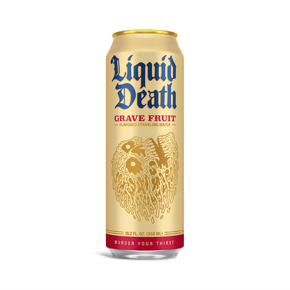Liquid Death Grave Fruit, Grapefruit Flavored Sparkling Water – 568 mL