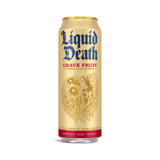 Liquid Death Grave Fruit, Grapefruit Flavored Sparkling Water – 568 mL