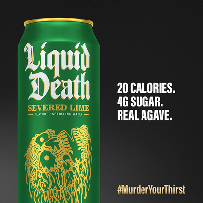 Liquid Death Severed Lime, Lime Flavored Sparkling Water – 568 mL