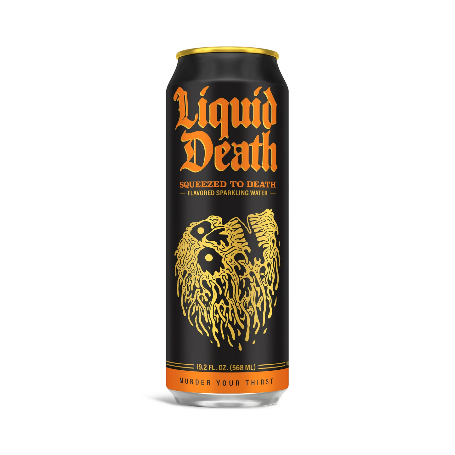 Liquid Death Squeezed to Death, Orange Flavored Sparkling Water – 568 mL
