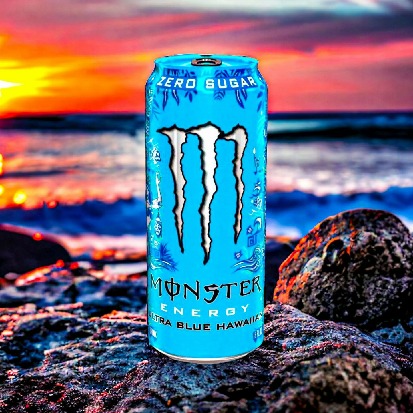 Monster Energy Ultra Blue Hawaiian, Sugar Free Energy Drink – 473 mL