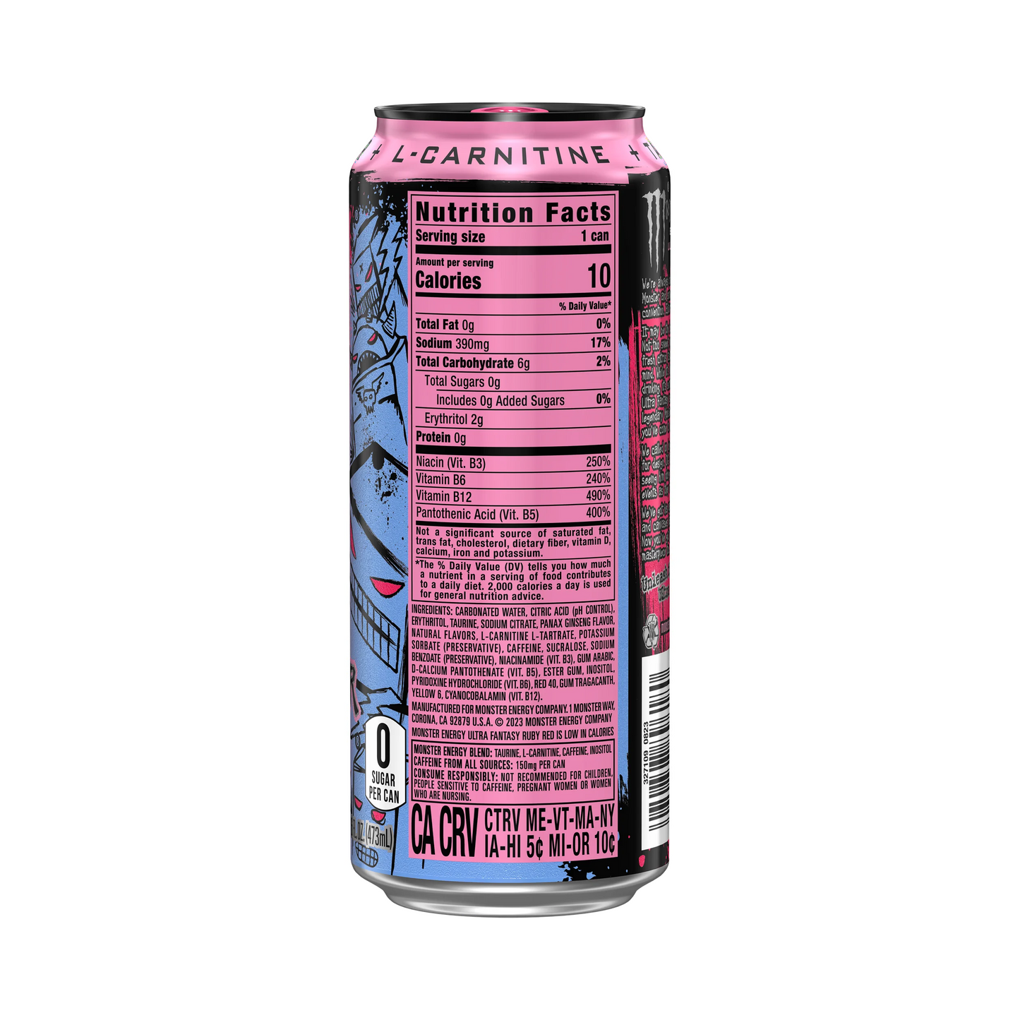 Monster Energy Ultra Fantasy Ruby Red, Sugar Free Energy Drink – 473 mL