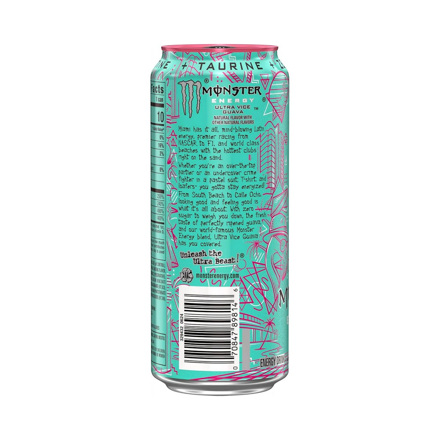 Monster Energy Ultra Vice Guava, Sugar Free Energy Drink – 473 mL