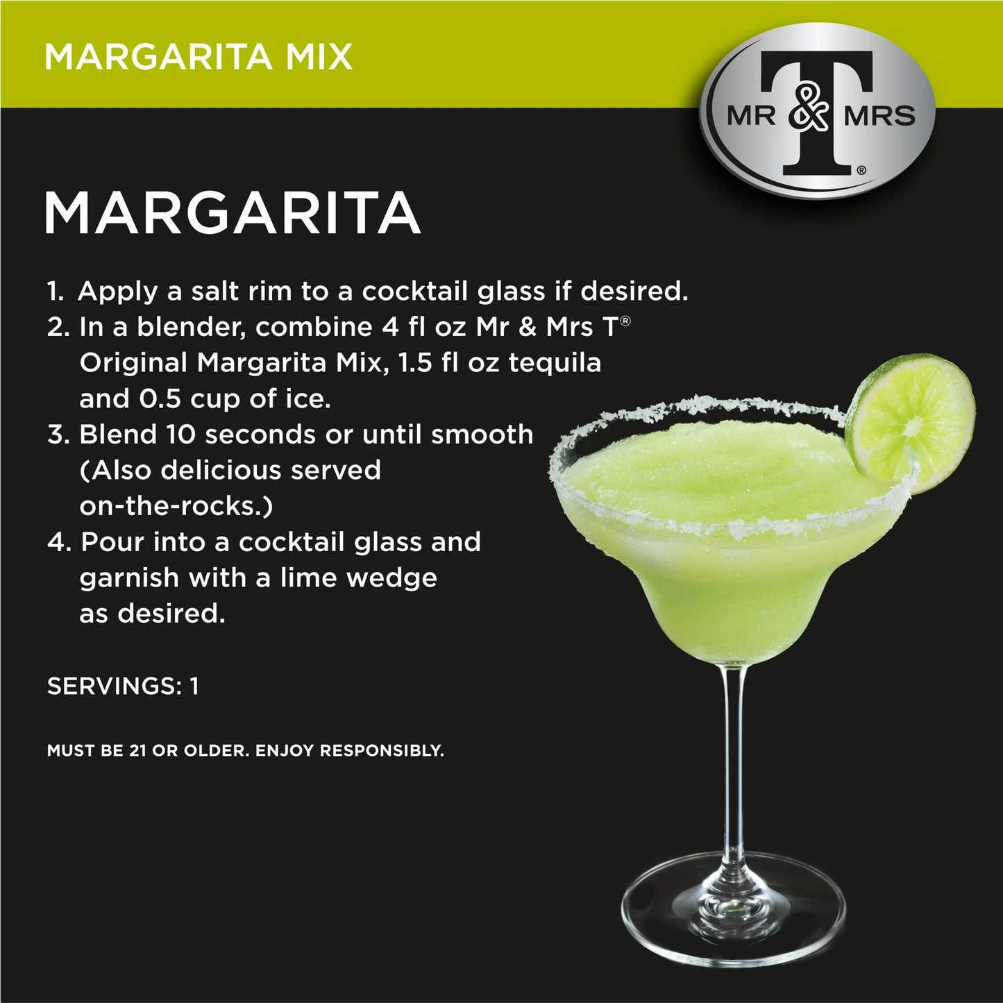 Mr & Mrs T Original Margarita Mix – 1 L