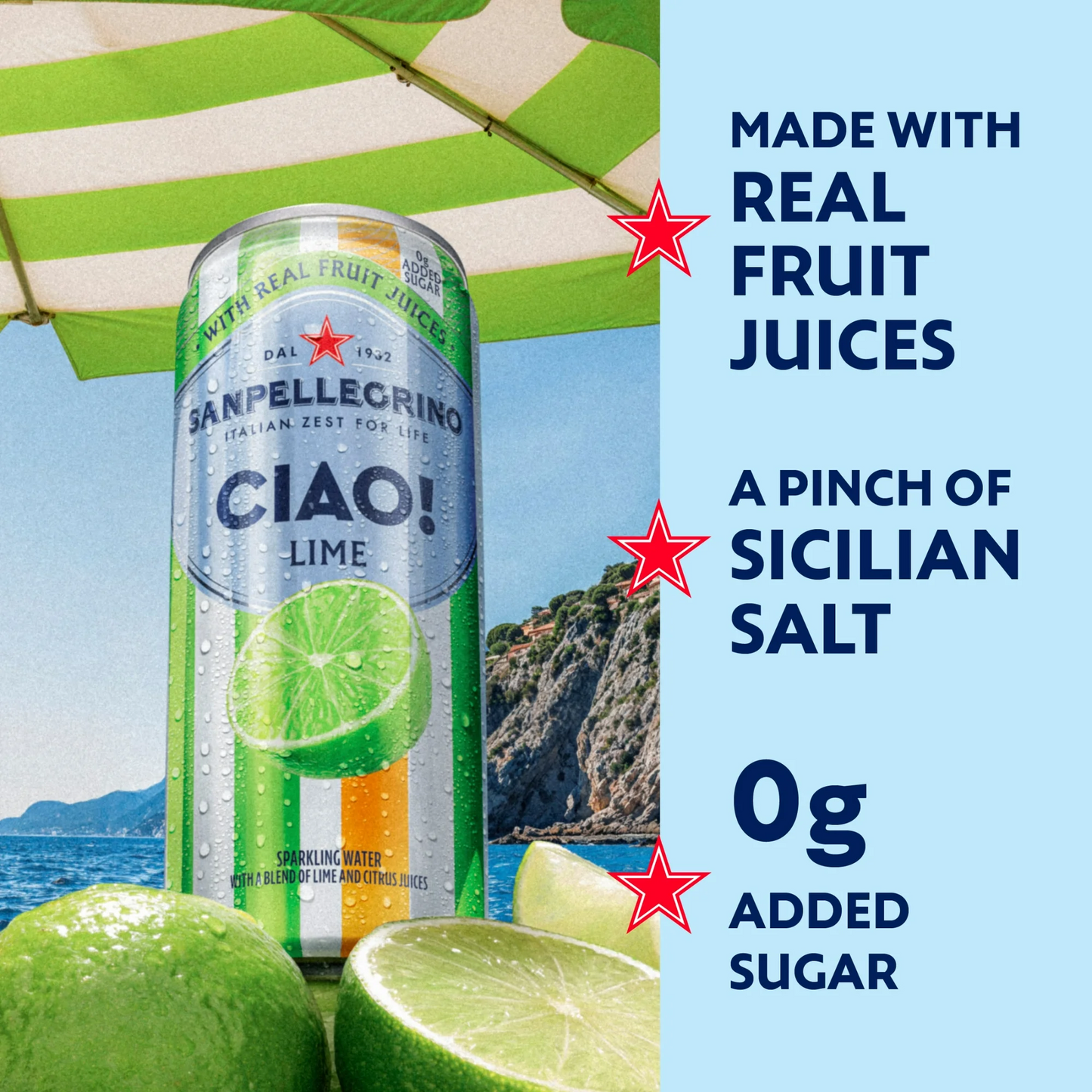 San Pellegrino CIAO Lime Flavored Sparkling Water – 330 mL