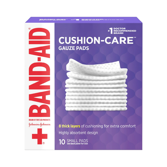 Band-Aid Cushion Care Gauze Pads, 2 in x 2 in – 10 ct