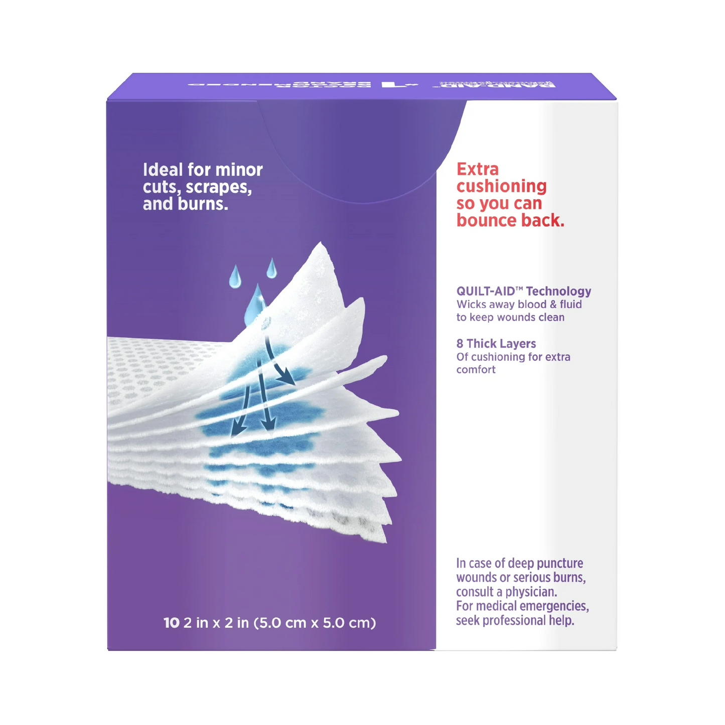 Band-Aid Cushion Care Gauze Pads, 2 in x 2 in – 10 ct