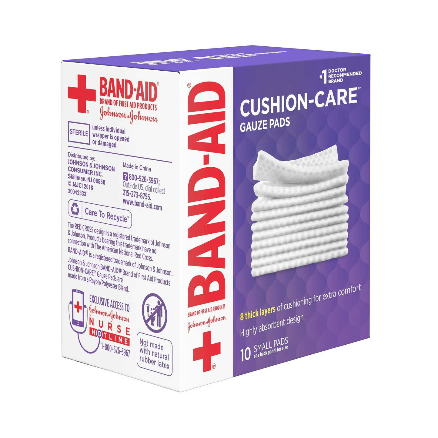 Band-Aid Cushion Care Gauze Pads, 2 in x 2 in – 10 ct