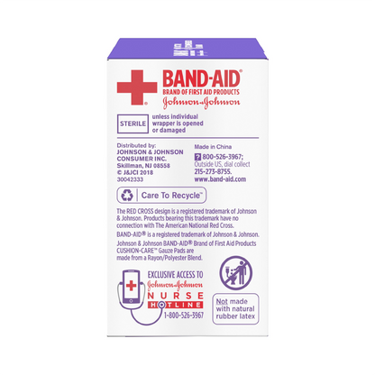 Band-Aid Cushion Care Gauze Pads, 2 in x 2 in – 10 ct