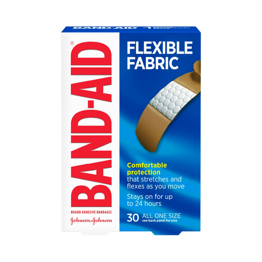 Band-Aid Flexible Fabric Adhesive Bandages, All One Size – 30 ct