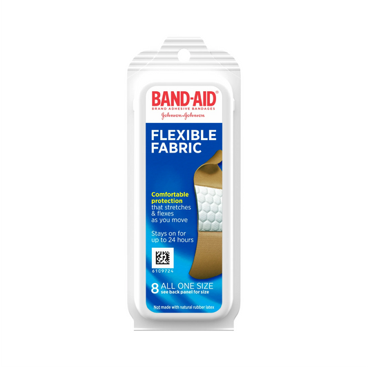 Band-Aid Flexible Fabric Adhesive Bandages, All One Size – 8 ct