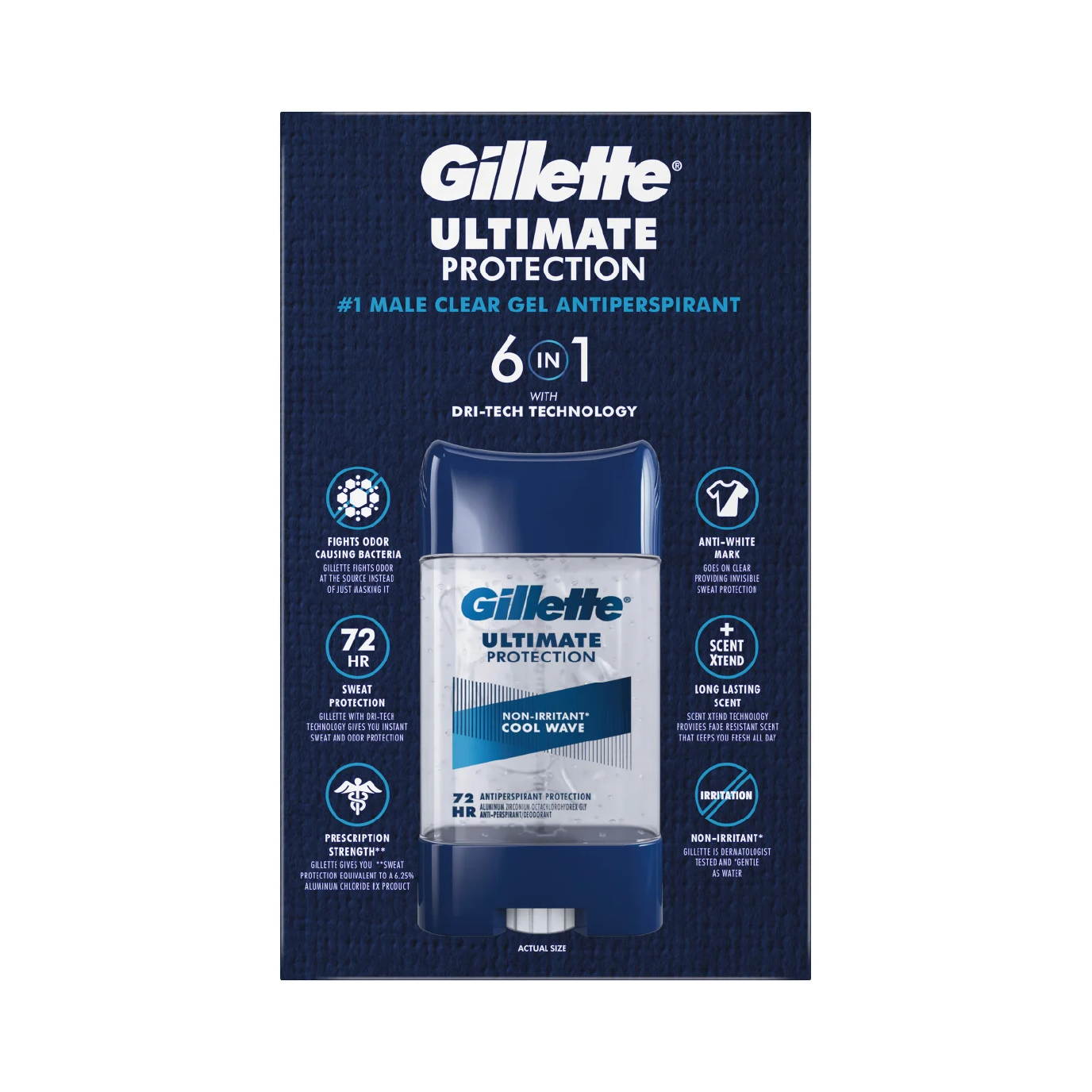 Gillette Ultimate Protection Clear Gel Anti-Perspirant, 72-Hour Protection – 107 g