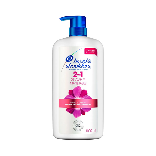 Head & Shoulders 2-in-1 Anti Dandruff Shampoo + Conditioner, Smooth and Silky - 1 L