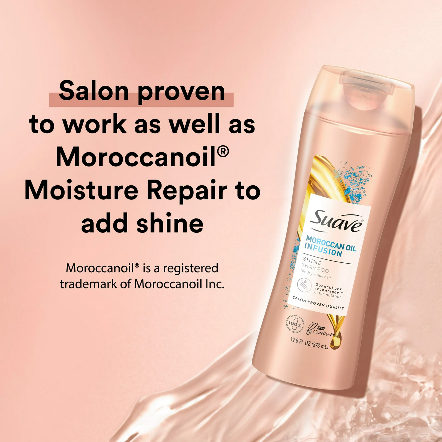 Suave Shine Shampoo, Moroccan Oil Infusion - 373 mL