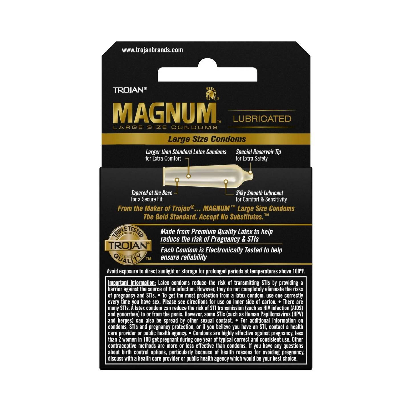Trojan Magnum Large Size Lubricated Condoms – 3 ct