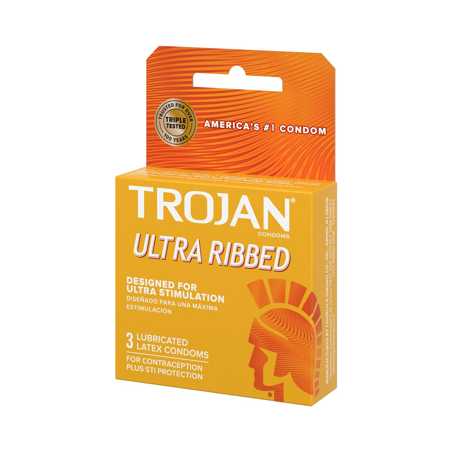 Trojan Stimulations Ultra Ribbed Lubricated Condoms – 3 ct