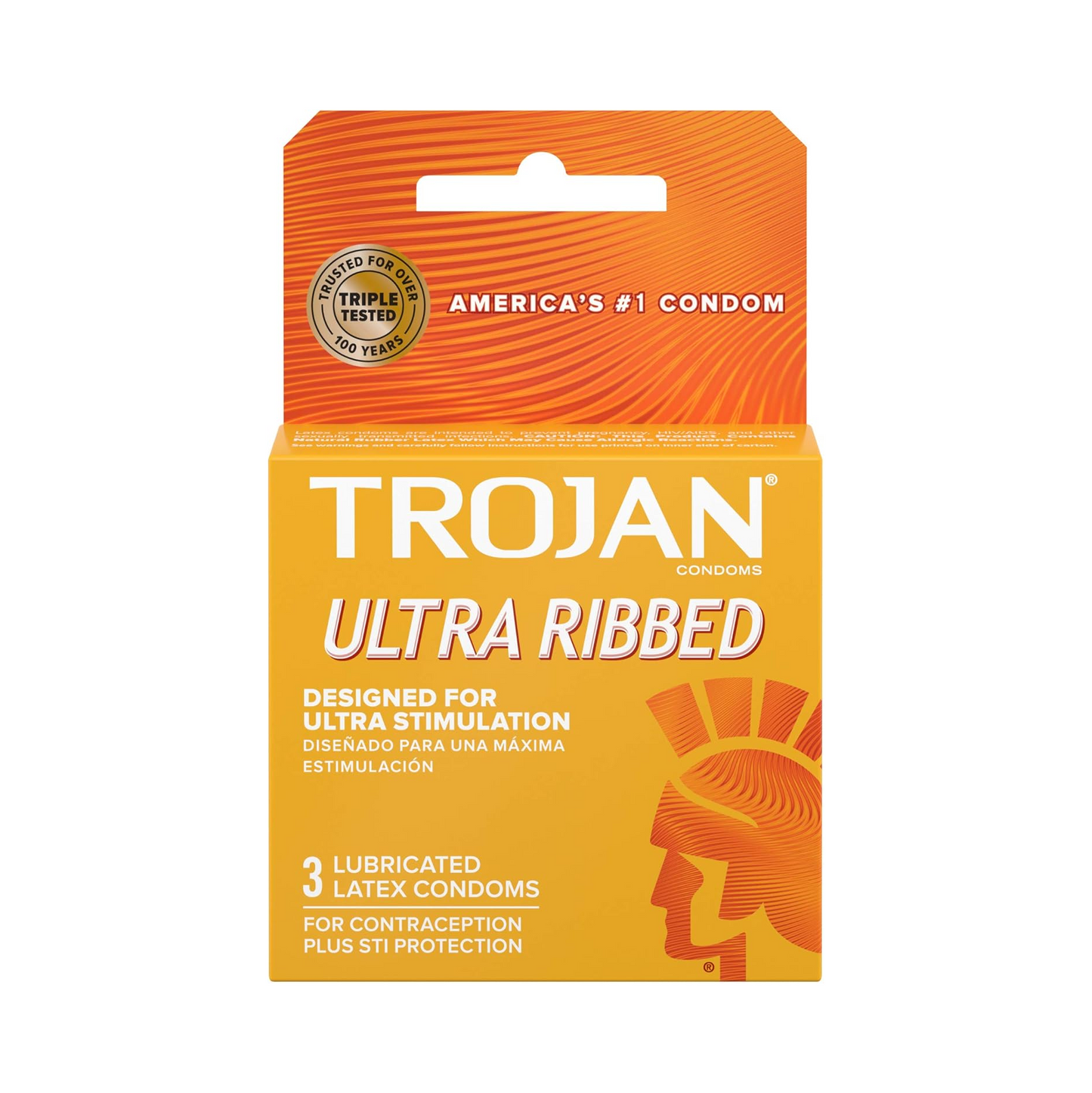Trojan Stimulations Ultra Ribbed Lubricated Condoms – 3 ct