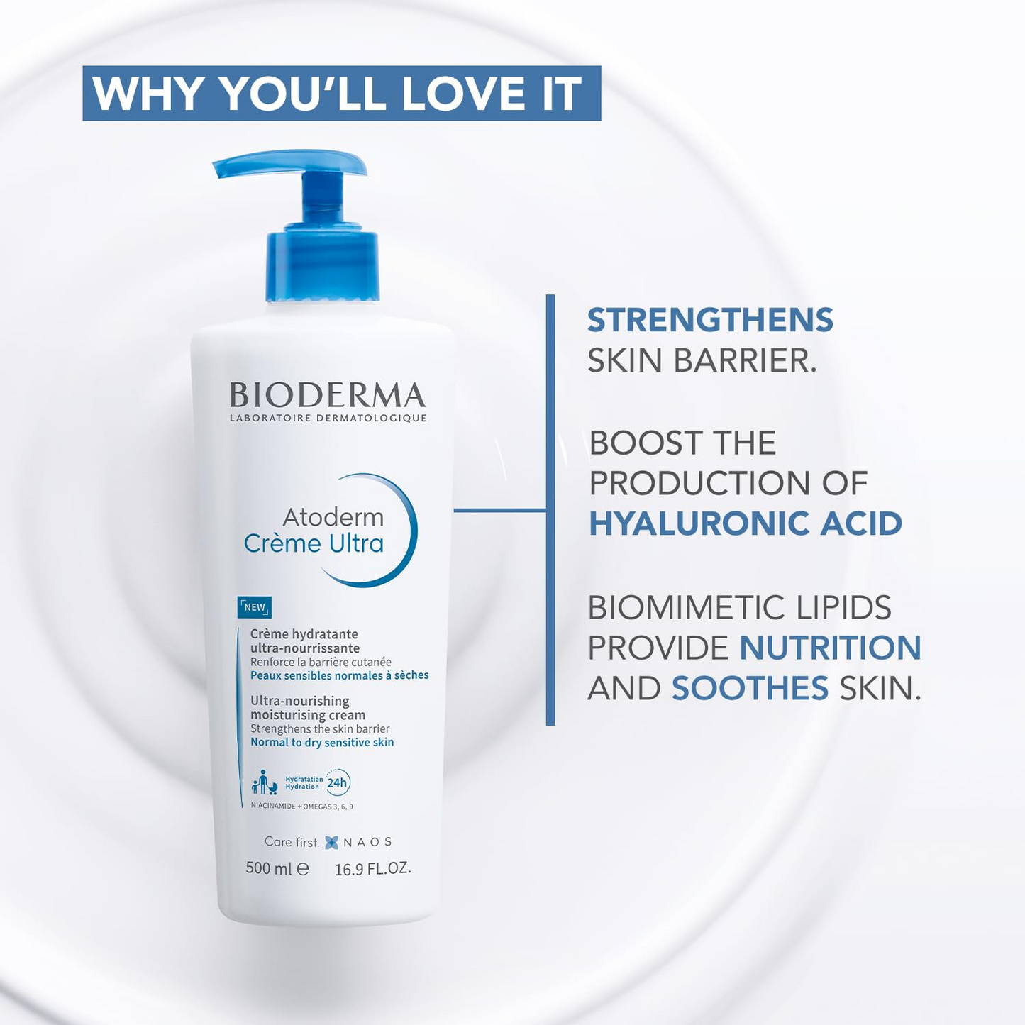 Bioderma Ultra-Nourishing Moisturising Cream - 500 mL