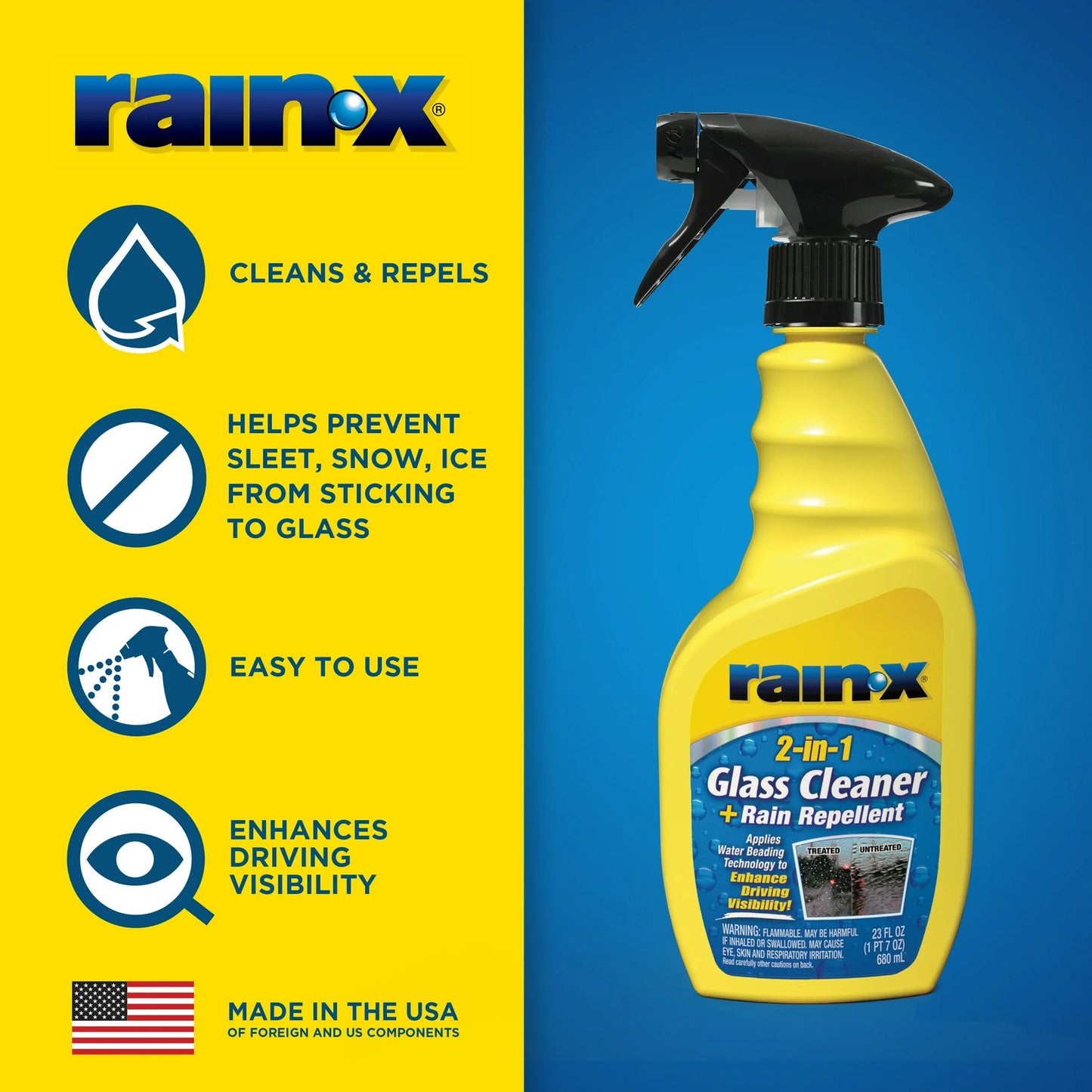 RainX 2in1 Glass Cleaner+Rain Repellent – 680 mL