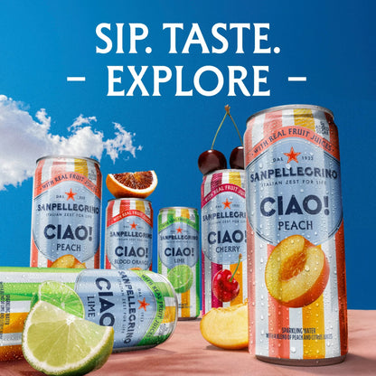 Sanpellegrino CIAO Peach Sparkling with Real Fruit Juices – 330 mL