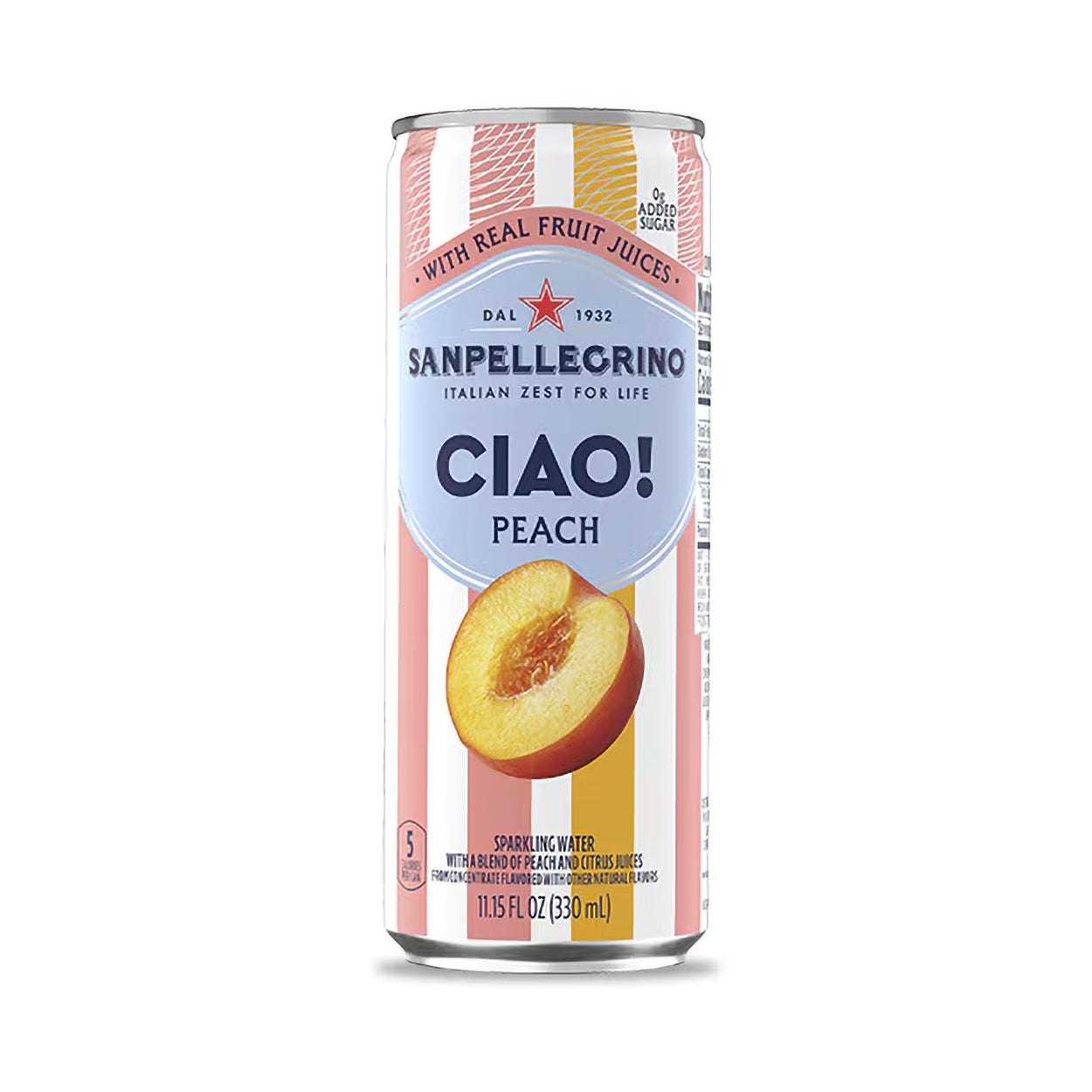 Sanpellegrino CIAO Peach Sparkling with Real Fruit Juices – 330 mL