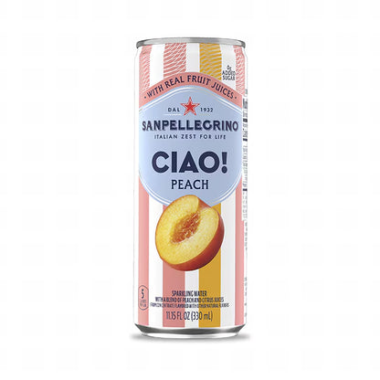 Sanpellegrino CIAO Peach Sparkling with Real Fruit Juices – 330 mL