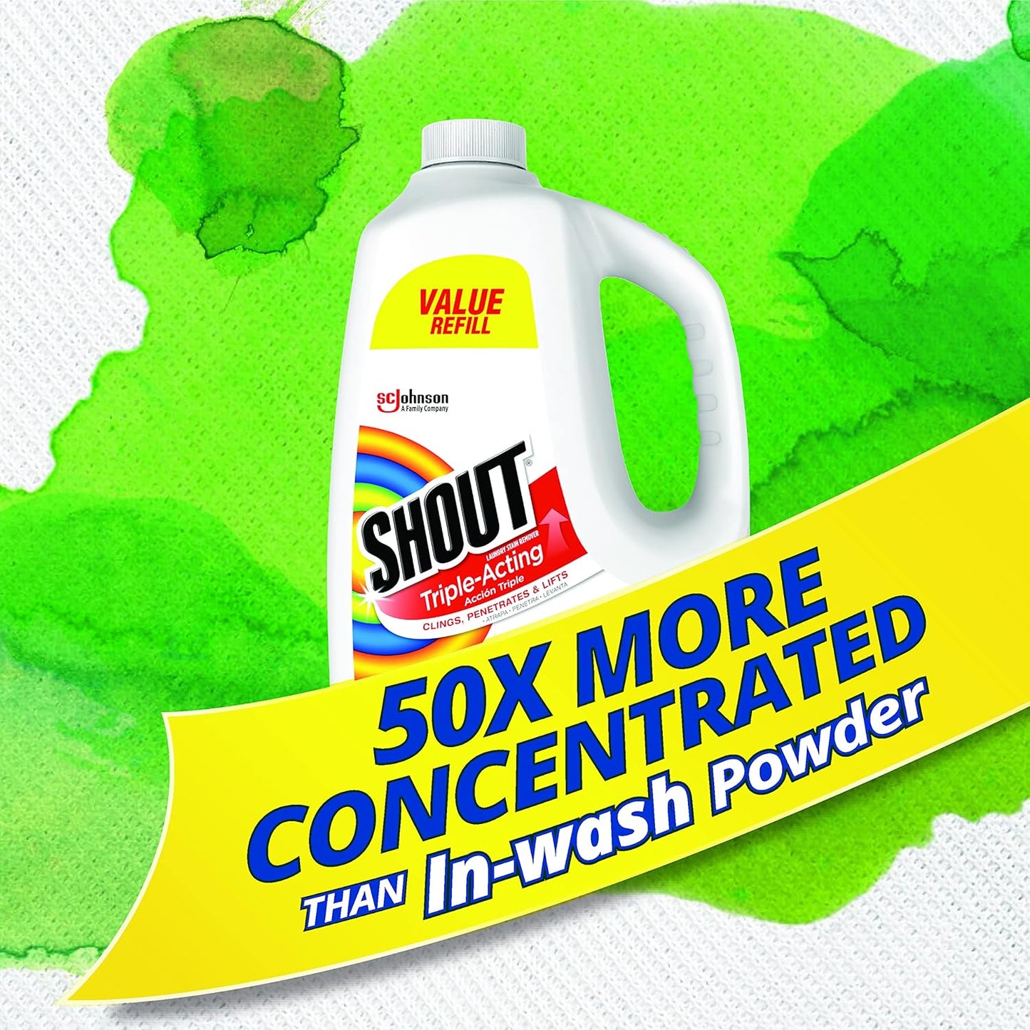 Shout Prewash Triple-Acting Stain Remover Refill – 1.77 L (60 oz)