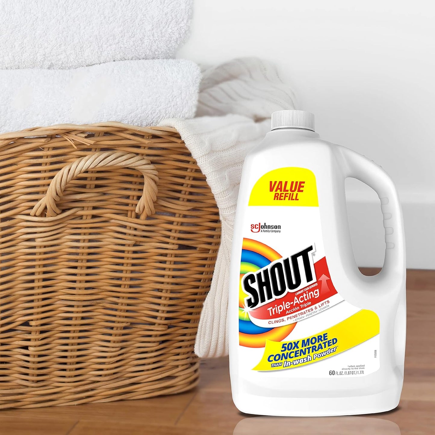 Shout Prewash Triple-Acting Stain Remover Refill – 1.77 L (60 oz)