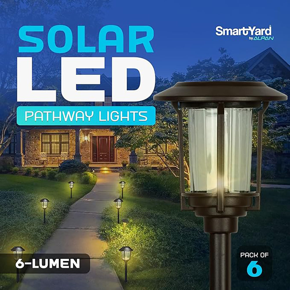 SmartYard Solar Led Pathway Lights – 6 pk
