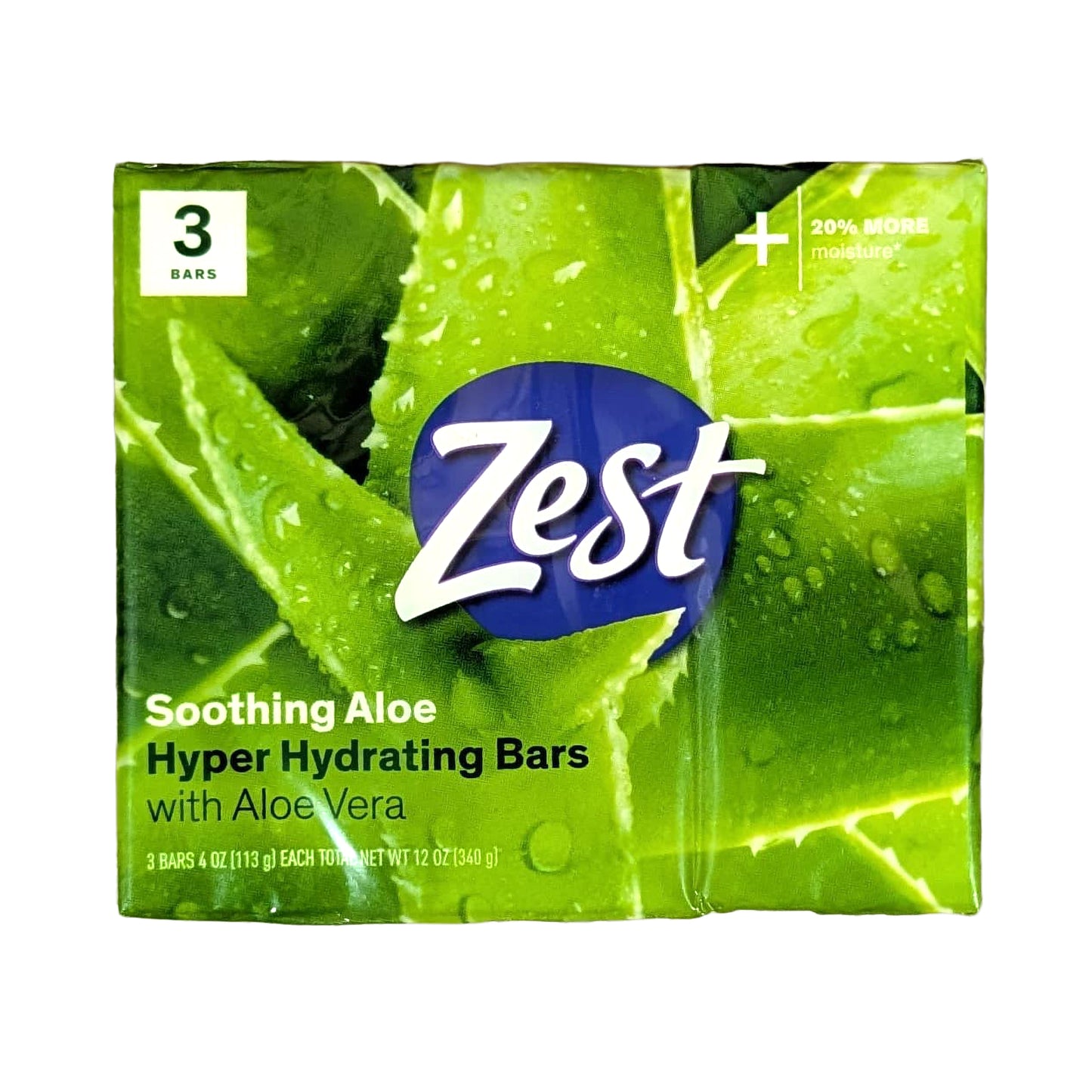 Zest Bar Soap – Soothing Aloe – 3 x 113 g bar