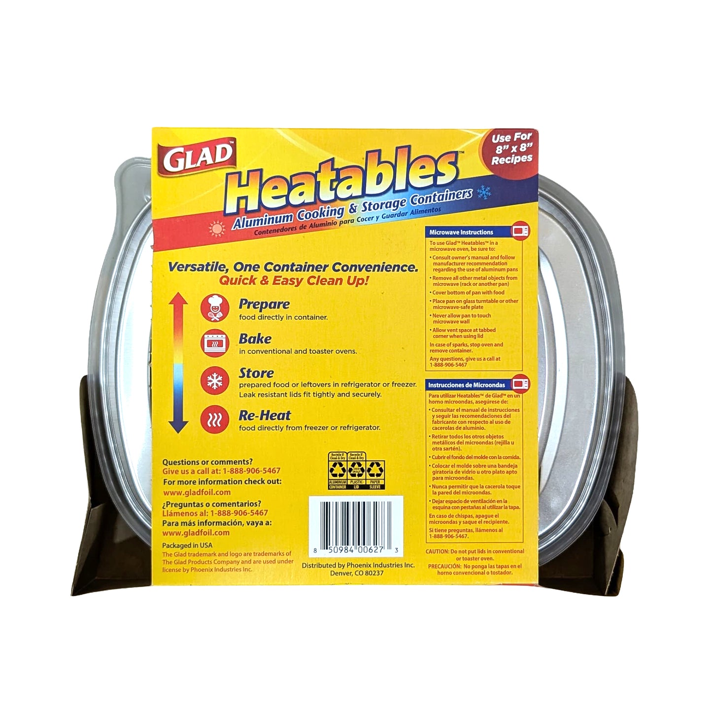 Glad Heatables Aluminium Containers with Lids – 2 sets