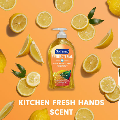 Softsoap Antibacterial Liquid Hand Soap VP Kitchen Fresh Scent & Kitchen Fresh Scent @332ml(11.25oz) 4 pk